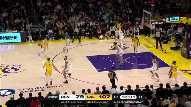 【2025年03月20日】NBA常規(guī)賽：掘金vs湖人第4節(jié)中文解說(shuō)錄像回放