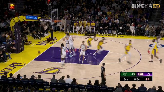 【2025年03月21日】2024/25賽季NBA常規(guī)賽：雄鹿 VS 湖人 全場錄像回放