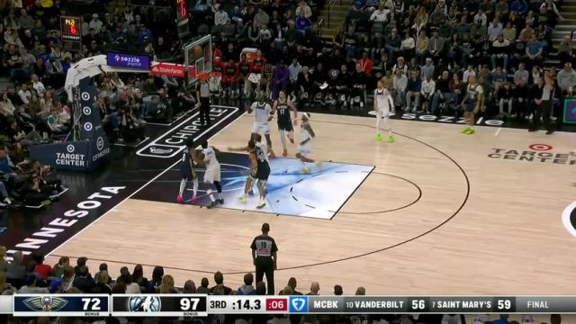 【2025年03月22日】NBA常規(guī)賽：鵜鶘vs森林狼第3節(jié)中文解說(shuō)錄像回放