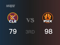 NBA常规赛：三节战罢，太阳以98- 79领先骑士，杜兰特32分6篮板8助攻