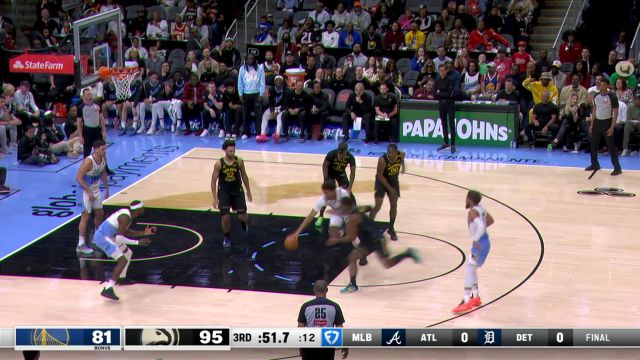 【2025年03月23日 勇士vs老鹰集锦】机会把握住！勒维尔底角空位三分果断出手稳稳落袋