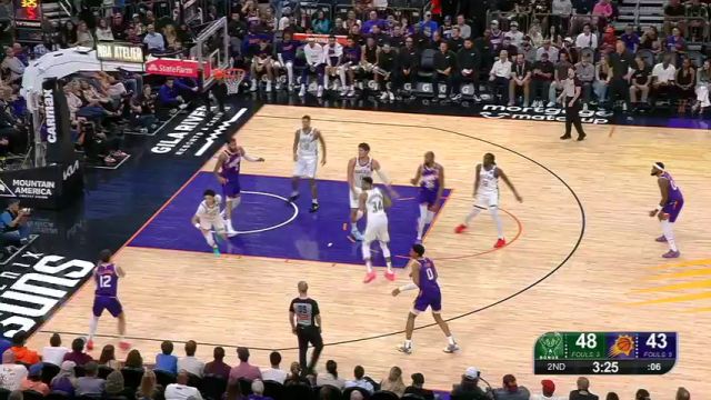 【2025年03月25日】NBA常规赛：雄鹿vs太阳第2节英文原声录像回放