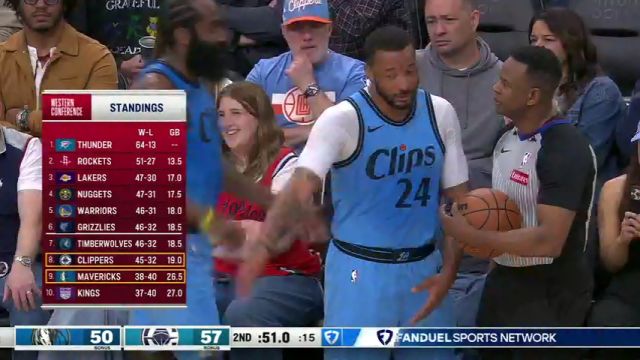 【2025年04月06日】NBA常規(guī)賽：獨(dú)行俠vs快船第2節(jié)英文原聲錄像回放