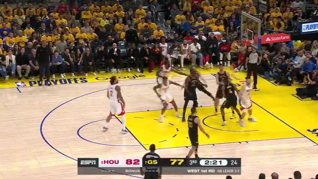 【2025年05月03日】NBA西部首轮G6:火箭vs勇士G6第3节英文原声录像回放