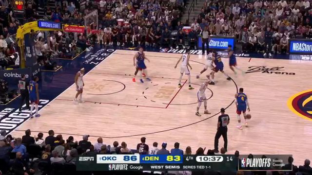 【2025年05月10日】NBA季后赛：雷霆vs掘金G3第4节英文原声录像回放