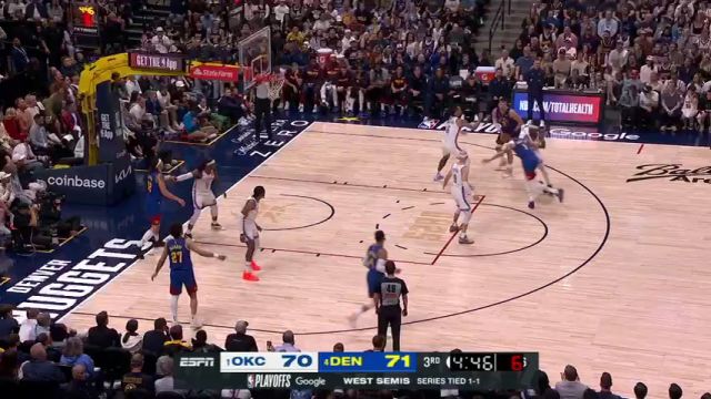 【2025年05月10日】NBA季后赛：雷霆vs掘金G3第3节英文原声录像回放