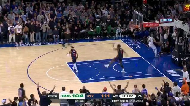 【2025年05月13日】NBA季后赛东部半决赛：凯尔特人vs尼克斯G4第4节英文原声录像回放