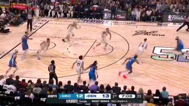 【2025年05月16日】NBA西部半决赛G6：掘金vs雷霆G6第1节英文原声录像回放