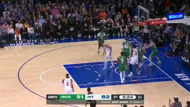 【2025年05月17日】NBA东部半决赛G6:凯尔特人vs尼克斯G6第3节英文原声录像回放