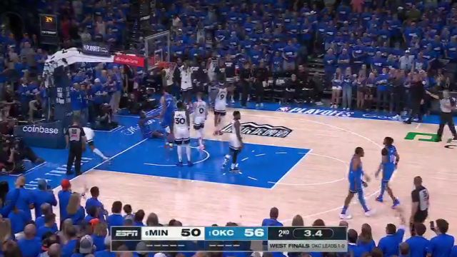 【2025年05月23日】NBA季后赛：森林狼vs雷霆第2节中文解说录像回放
