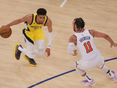 NBA季后赛尼克斯vs步行者半场战报 西亚卡姆单节16分 尼克斯半场领先三分