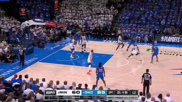 【2025年05月29日】NBA季后赛西部决赛G5：森林狼vs雷霆第3节中文解说录像回放