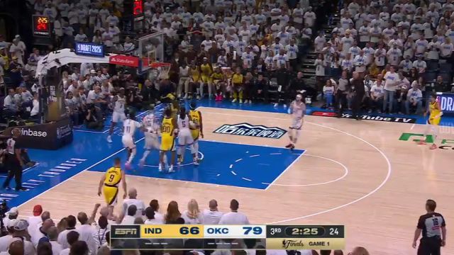 【2025年06月06日】NBA总决赛G1：步行者vs雷霆第3节英文原声录像回放