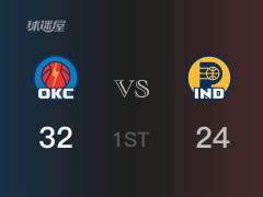  NBA季后赛：雷霆以32-24领先步行者，结束首节 