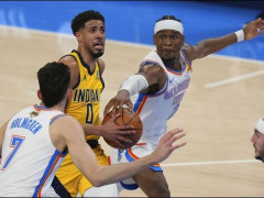 NBA录像全场回放总决赛：步行者VS雷霆G5（6.17）哈利伯顿失准
