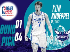 2025年NBA选秀康-克努佩尔 黄蜂队选中来自杜克大学的天才射手