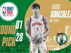  2025年NBA选秀雨果-冈萨雷斯 凯尔特人在首轮28顺位选中来自西班牙后卫 