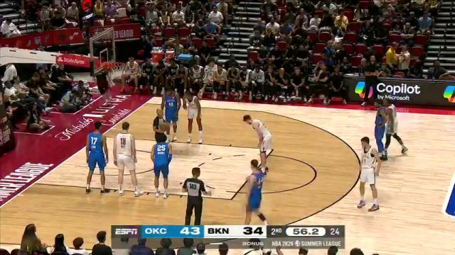 【2025年07月11日】NBA夏季联赛：雷霆vs篮网第2节英文原声录像回放