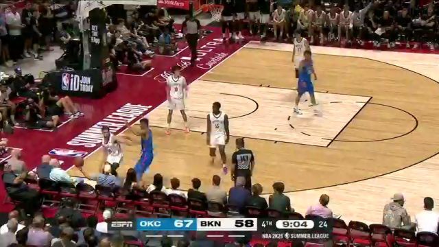 【2025年07月11日】NBA夏季联赛：雷霆vs篮网第4节英文原声录像回放