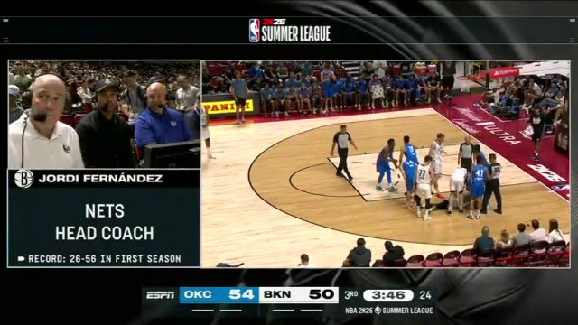 【2025年07月11日】NBA夏季联赛：雷霆vs篮网第3节英文原声录像回放