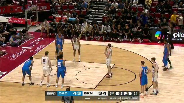 【2025年07月11日】NBA夏季联赛:雷霆vs篮网第2节中文解说录像回放