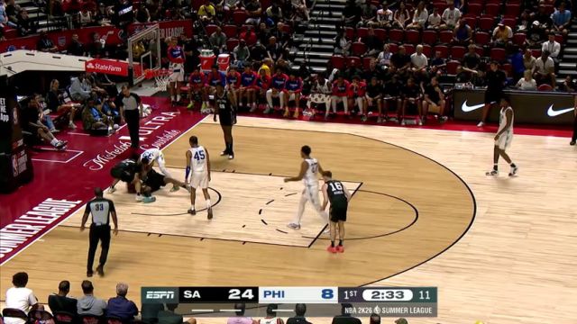 【2025年07月11日】NBA夏季联赛:马刺vs76人第1节英文原声录像回放