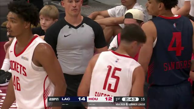 【2025年07月12日】NBA夏季联赛：快船vs火箭第1节英文原声录像回放