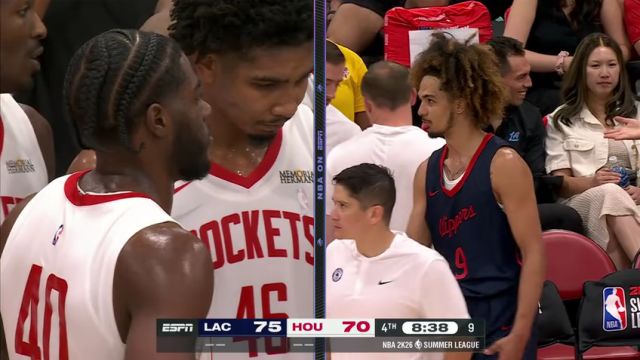 【2025年07月12日】NBA夏季聯(lián)賽：快船vs火箭第4節(jié)英文原聲錄像回放