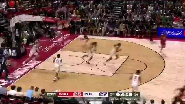 【2025年07月12日】NBA夏季聯(lián)賽：奇才vs太陽(yáng)第2節(jié)英文原聲錄像回放