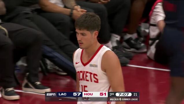【2025年07月12日】NBA夏季聯(lián)賽：快船vs火箭英文原聲全場錄像回放