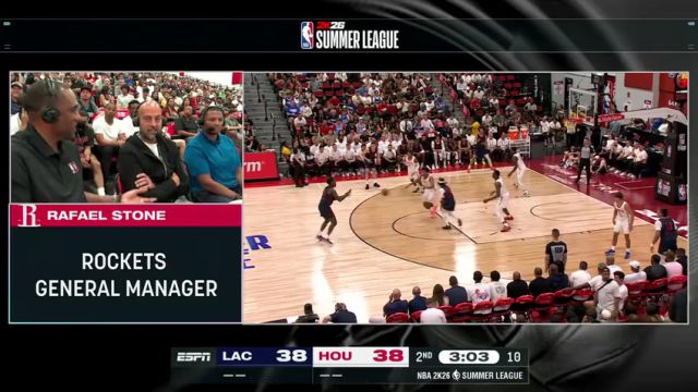 【2025年07月12日】NBA夏季聯(lián)賽：快船vs火箭第2節(jié)英文原聲錄像回放