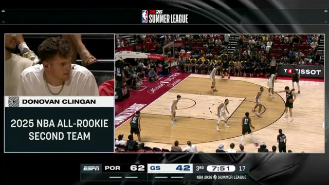 【2025年07月12日】NBA夏季聯(lián)賽：開(kāi)拓者vs勇士第3節(jié)中文解說(shuō)錄像回放