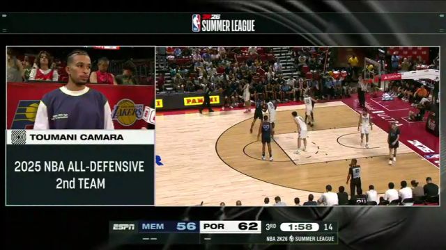 【2025年07月13日】NBA夏季聯(lián)賽：灰熊vs開拓者英文原聲全場錄像回放
