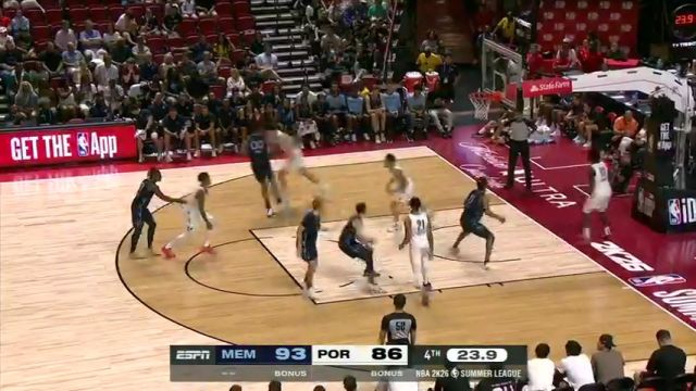 【2025年07月13日】NBA夏季聯(lián)賽：灰熊vs開拓者第4節(jié)英文原聲錄像回放