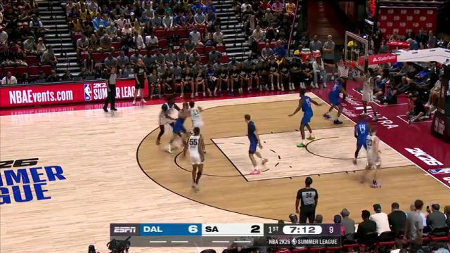 【2025年07月13日】NBA夏季联赛：独行侠vs马刺第1节英文原声录像回放