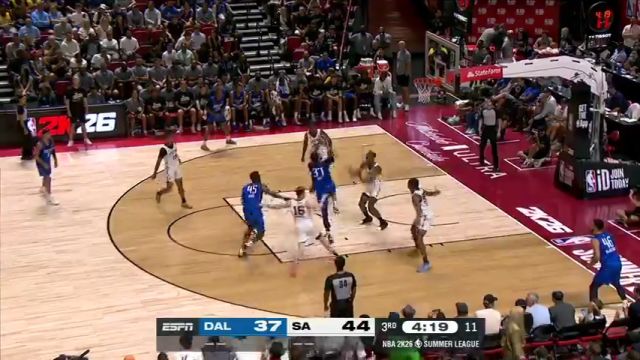 【2025年07月13日】NBA夏季聯(lián)賽：獨(dú)行俠vs馬刺第3節(jié)英文原聲錄像回放