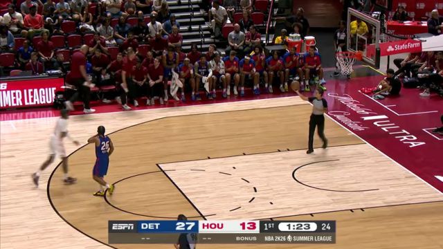 【2025年07月14日】NBA夏季联赛：活塞vs火箭第1节英文原声录像回放