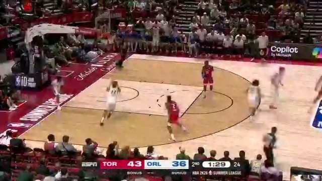 【2025年07月14日】NBA夏季聯(lián)賽：猛龍vs魔術(shù)第2節(jié)英文原聲錄像回放