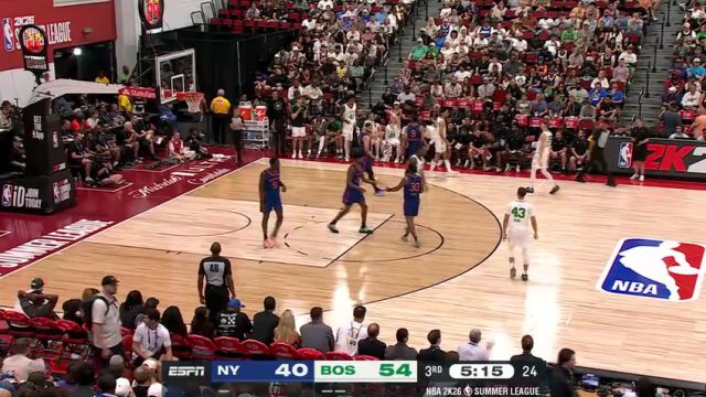 【2025年07月14日】 NBA夏季聯(lián)賽：尼克斯vs凱爾特人第3節(jié)英文原聲錄像回放