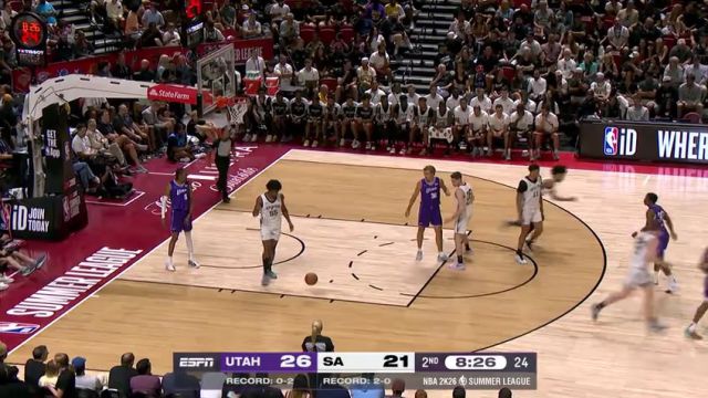 【2025年07月15日】NBA夏季联赛：爵士vs马刺第2节英文原声录像回放