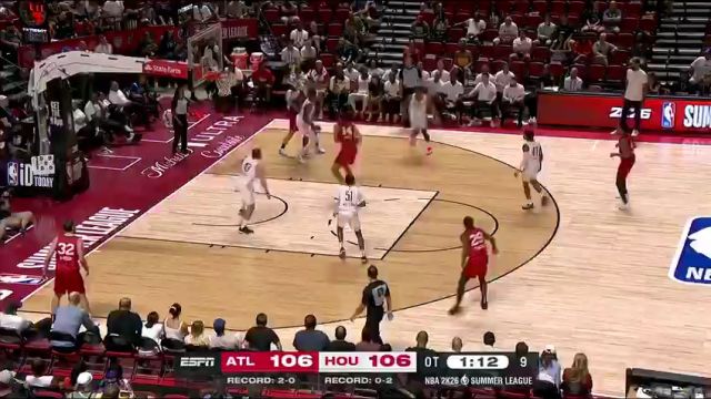 【2025年07月15日】NBA夏季联赛：老鹰vs火箭加时一英文原声录像回放