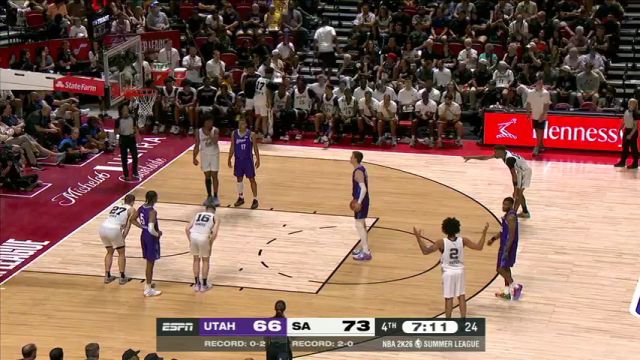【2025年07月15日】NBA夏季联赛：爵士vs马刺第4节中文解说录像回放