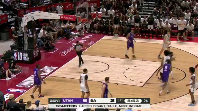 【2025年07月15日】NBA夏季联赛：爵士vs马刺第1节中文解说录像回放