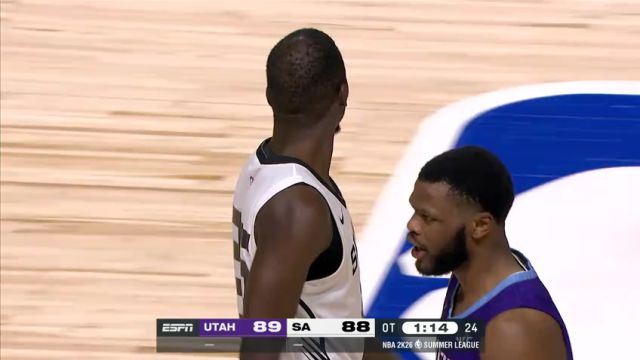 【2025年07月15日】NBA夏季联赛：爵士vs马刺加时赛英文原声录像回放
