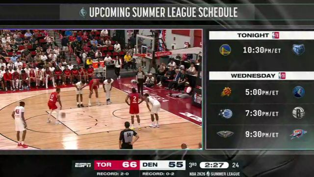 【2025年07月16日】NBA夏季联赛：猛龙vs掘金第3节英文原声录像回放