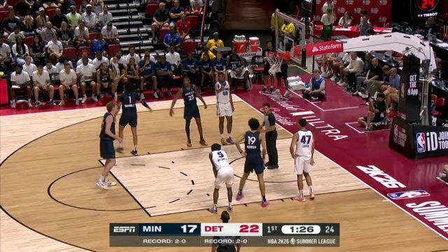 【2025年07月16日】NBA夏季联赛：森林狼vs活塞第1节英文原声录像回放