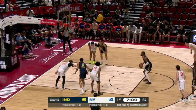 【2025年07月18日】 NBA夏季联赛：步行者vs尼克斯英文原声全场录像回放