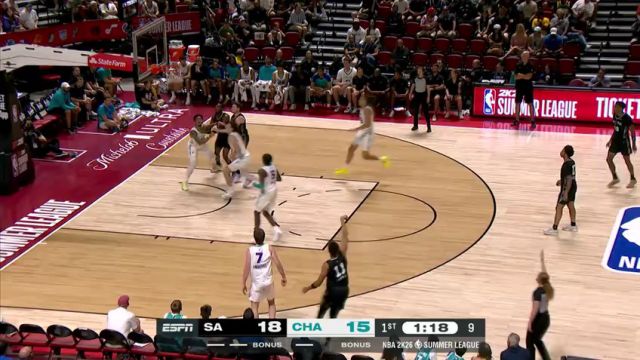【2025年07月18日】NBA夏季联赛：马刺vs黄蜂第1节英文原声录像回放