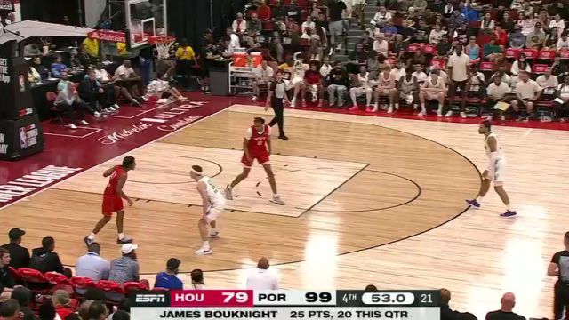 【2025年07月18日】NBA夏季聯(lián)賽：火箭vs開拓者第4節(jié)英文原聲錄像回放