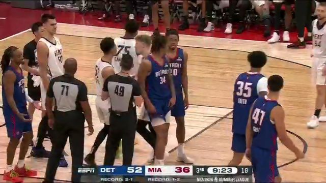 【2025年07月18日】NBA夏季聯(lián)賽：活塞vs熱火第3節(jié)英文原聲錄像回放